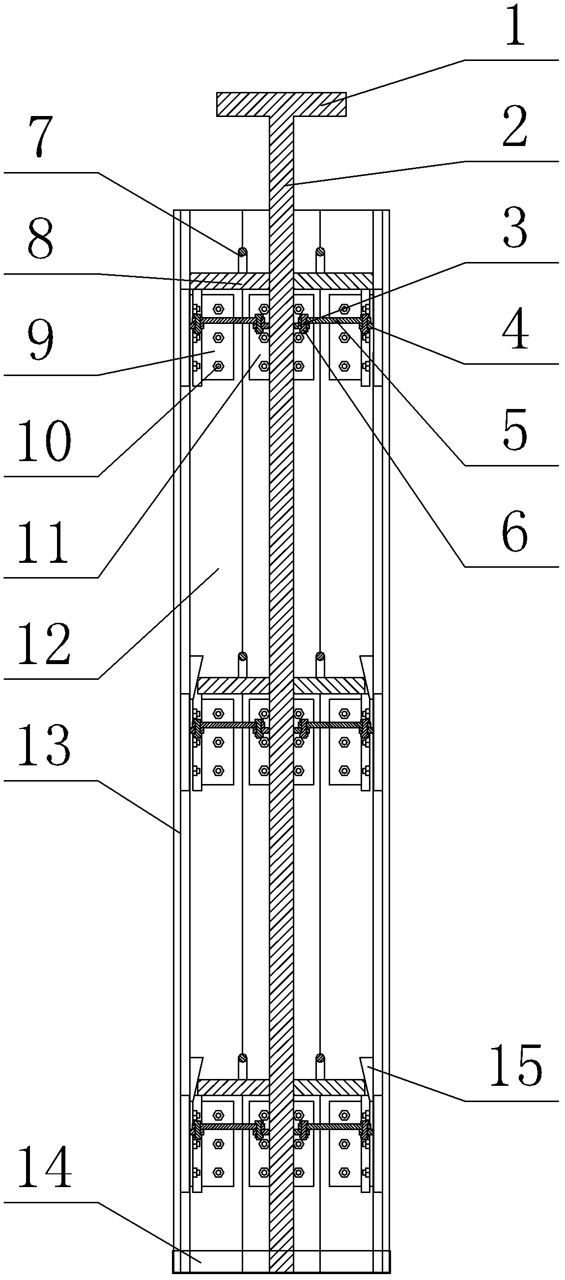 Construction method of large equipment foundation reserved foundation bolt hole