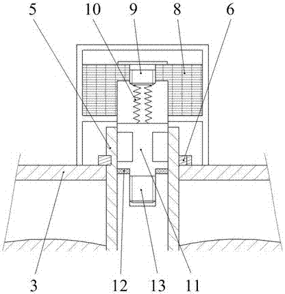 An electromagnetically controlled exhaust valve connection device