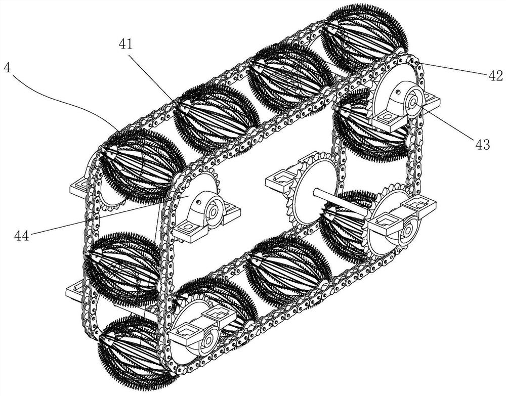 Falling forest fruit flexible tensioning dynamic separating and picking device and method