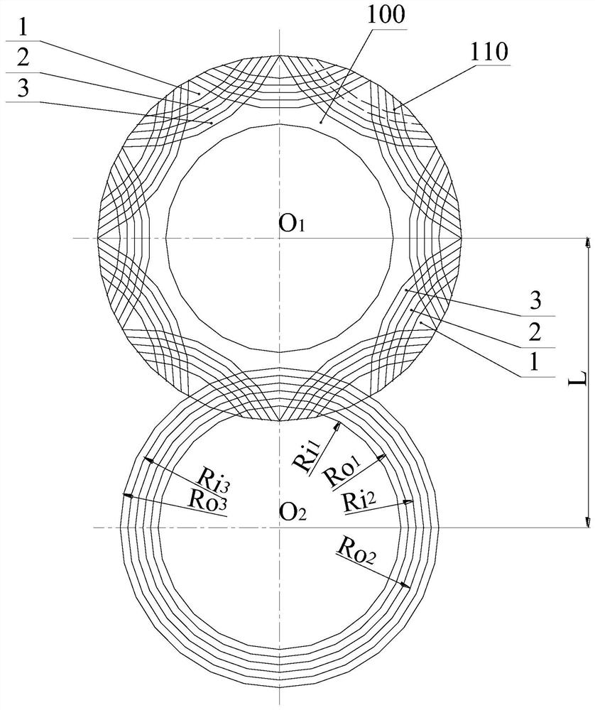 Tandem arc groove type bidirectional rotary sealing end face structure