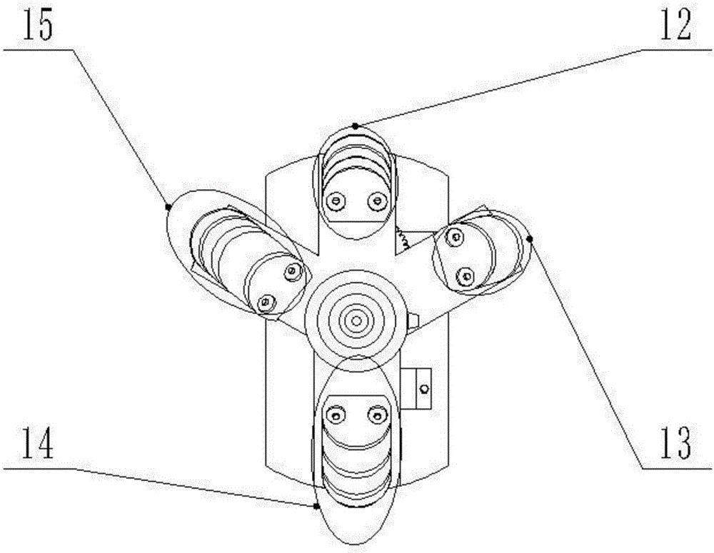 Under-actuated flexible terminal actuator aiming at special-shaped melons and fruits and simulating bird jaws