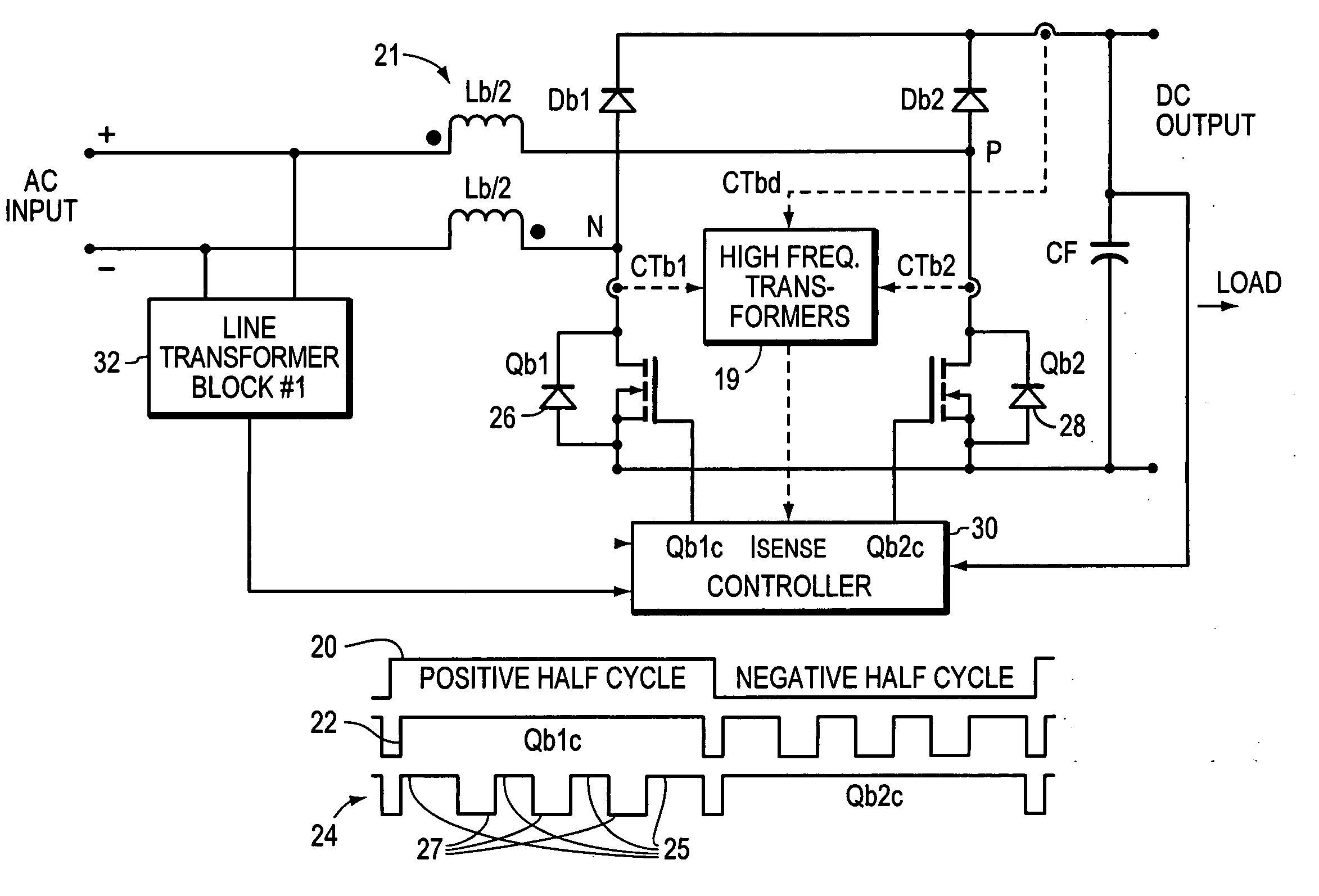 Vrms and rectified current sense full-bridge synchronous-rectification integrated with PFC