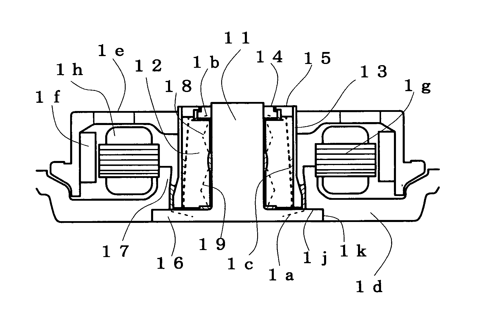 Fluid dynamic bearing motor attached at both shaft ends