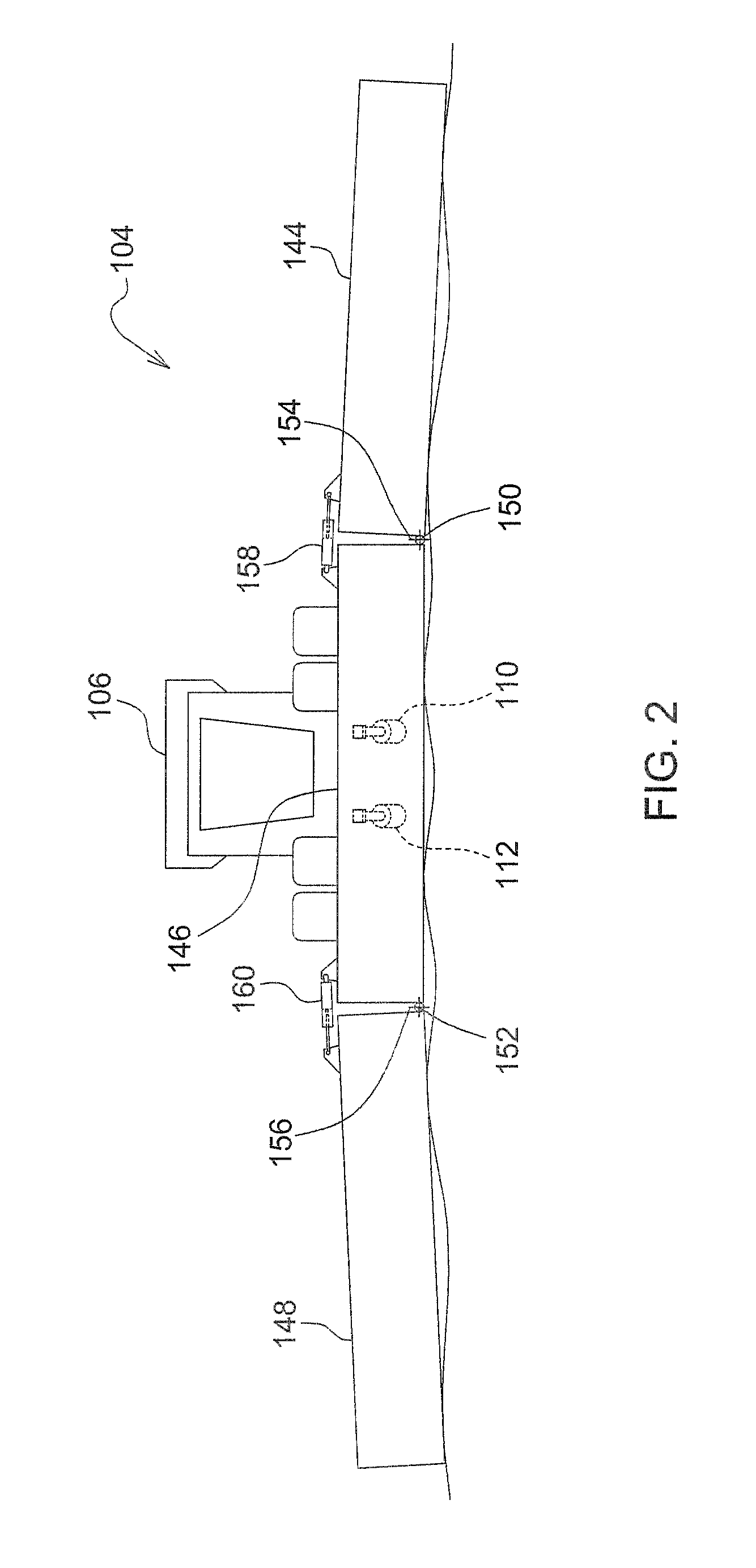 Articulated harvesting head ground force control circuit