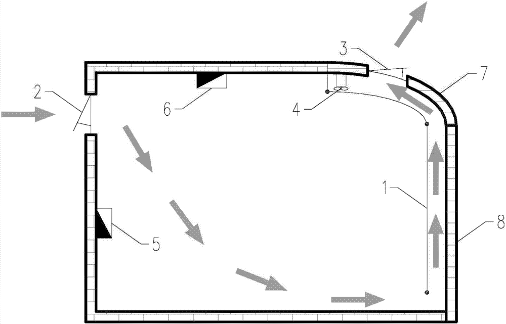 Sunshade cooling ventilating device and method suitable for set-back model building solar house