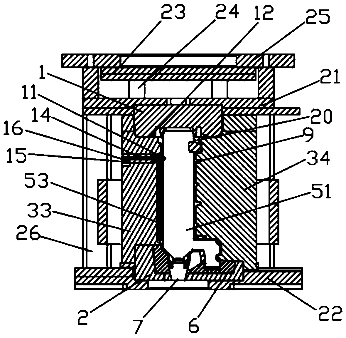 A low-pressure casting mold for a vehicle box