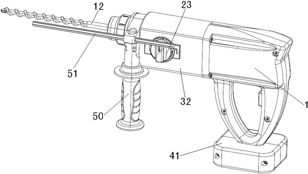 Multifunctional electric hammer structure