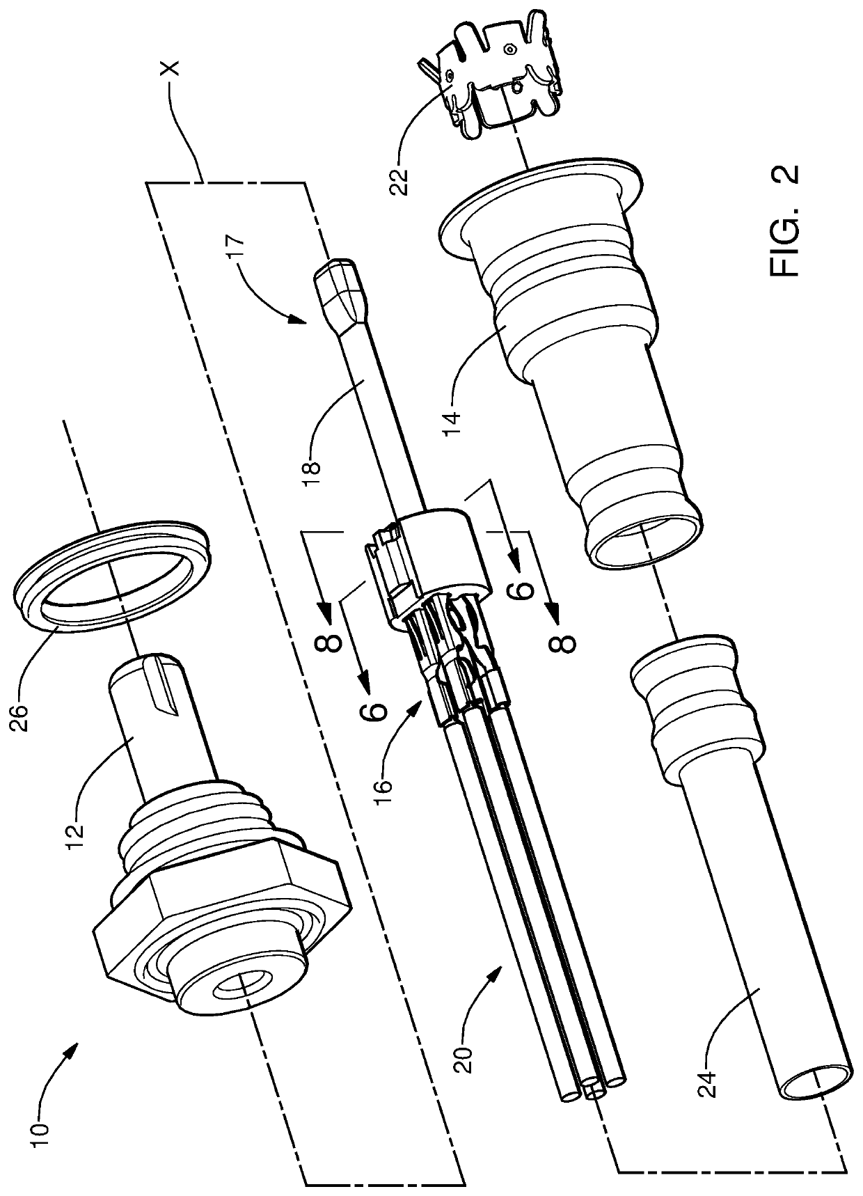 Exhaust sensor with high-temperature terminal