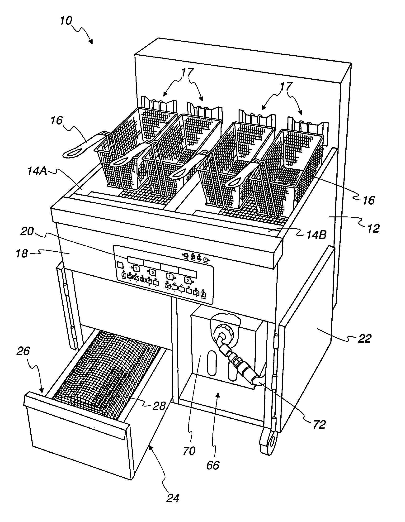 Low oil volume frying device and method