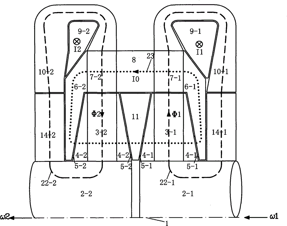 Wind power generation system with homopolar electromagnetic transmission