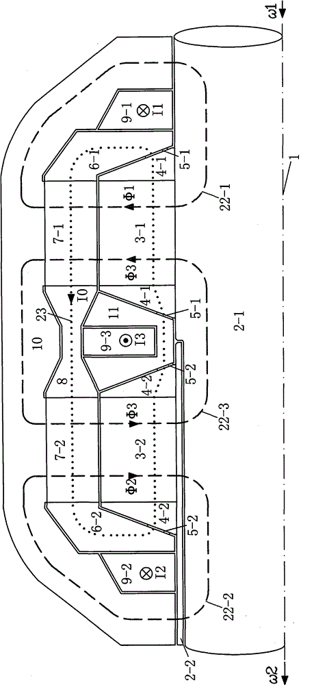 Wind power generation system with homopolar electromagnetic transmission