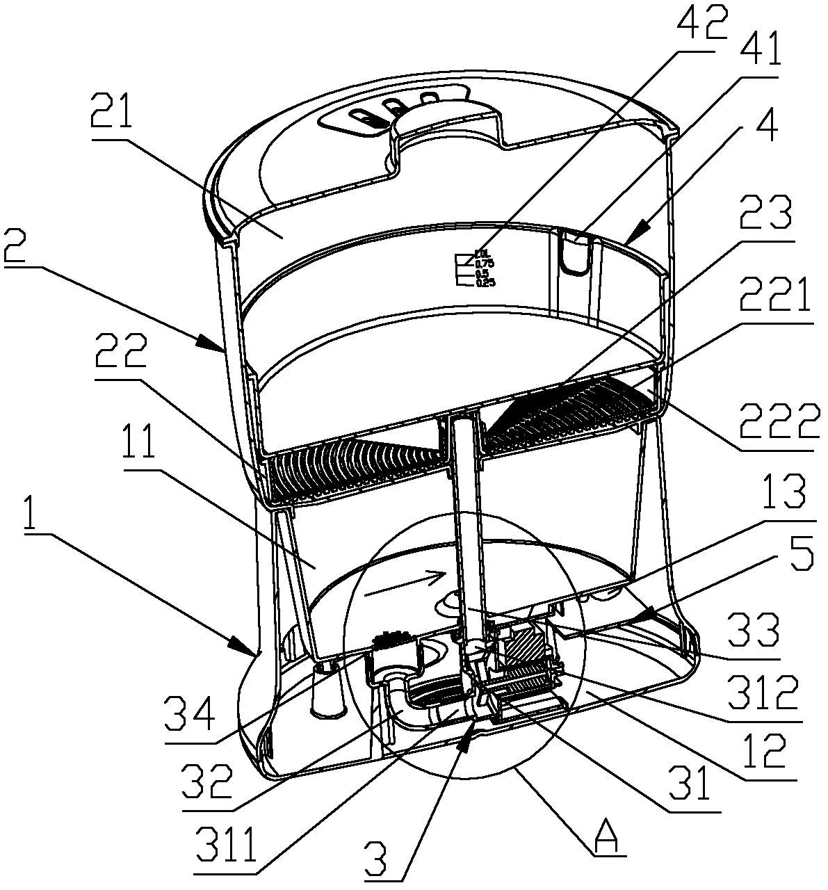 Soaking type household bean sprout machine and control method thereof