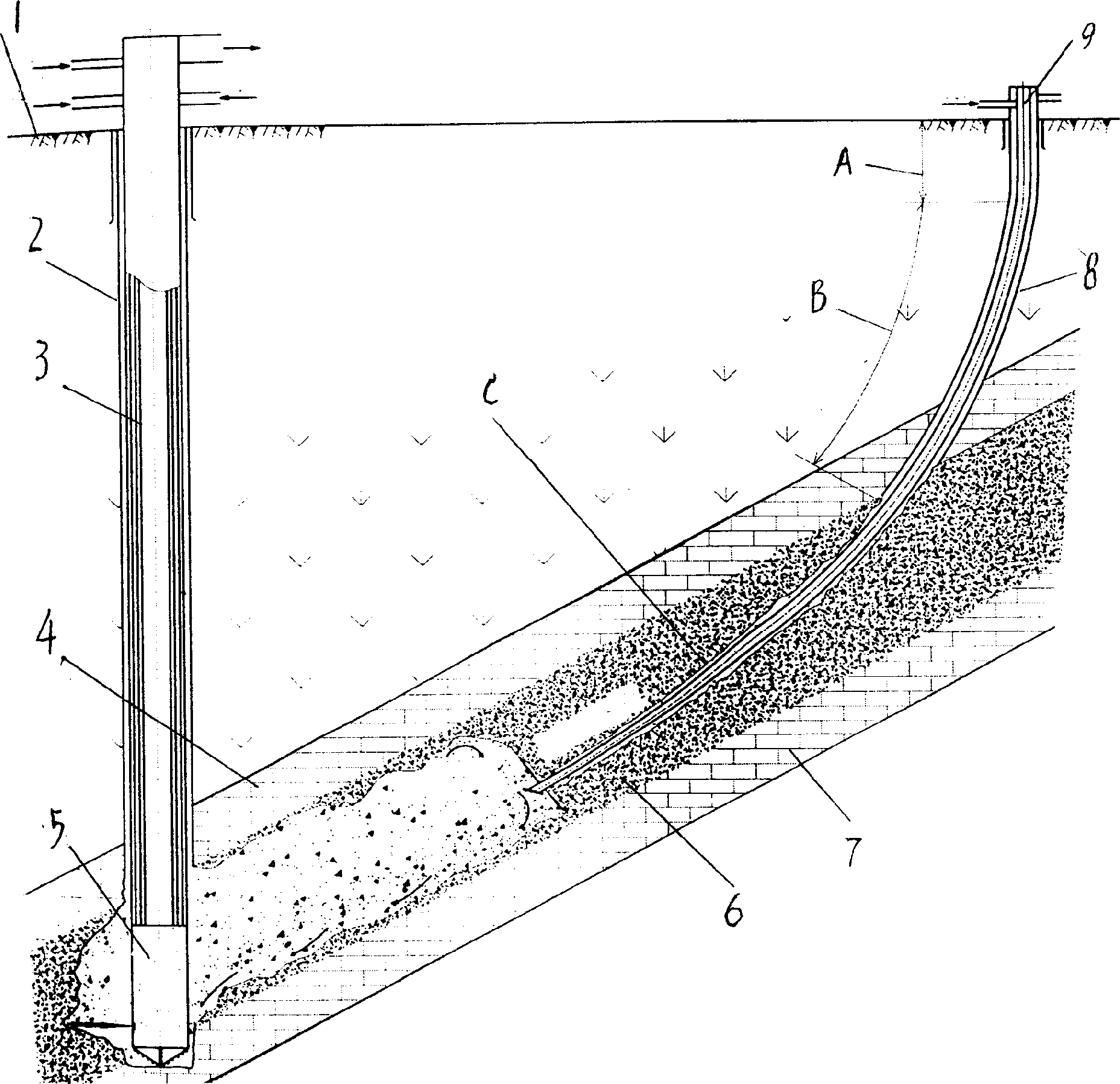 Hydraulic coal mining method without underground drilling