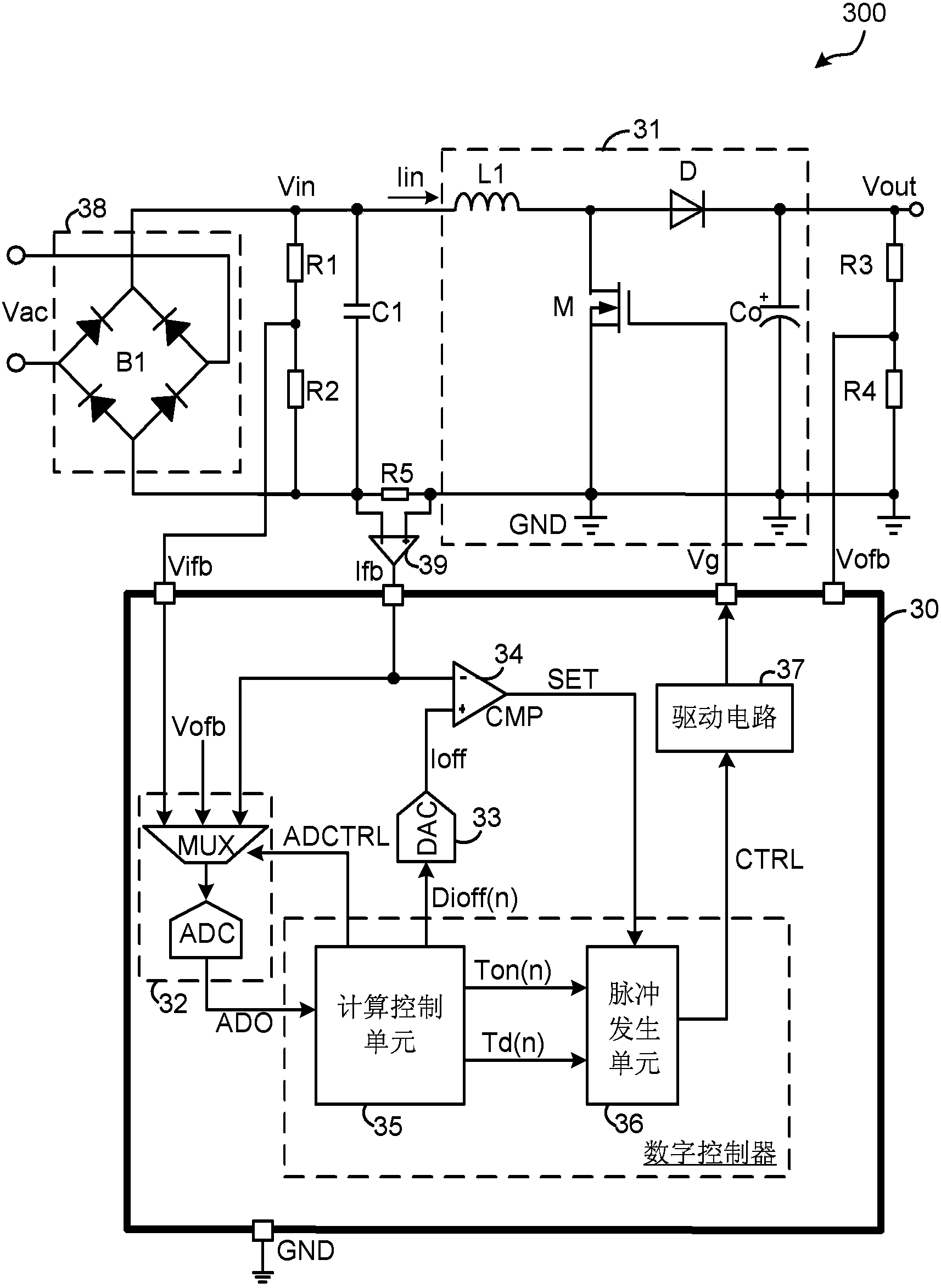 Power factor correction circuit and control circuit and control method thereof