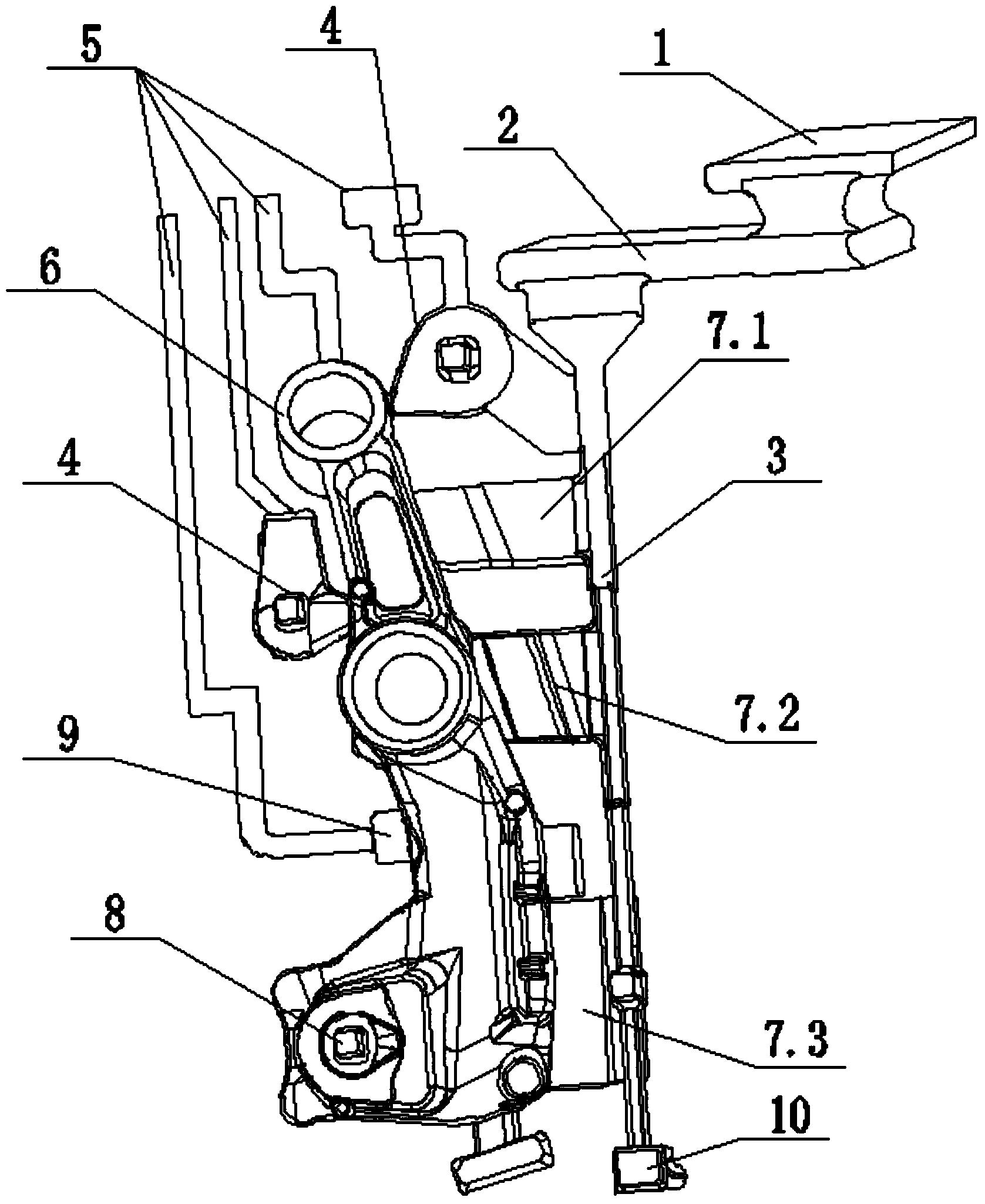 Casting method of steering knuckle of nodular cast iron