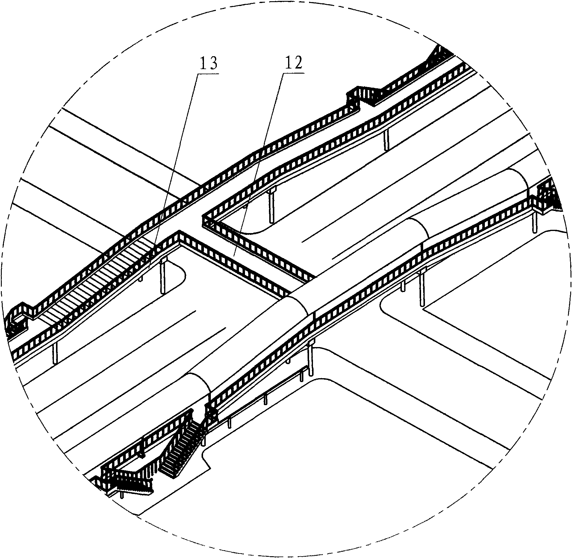 Overhead pavement for urban road