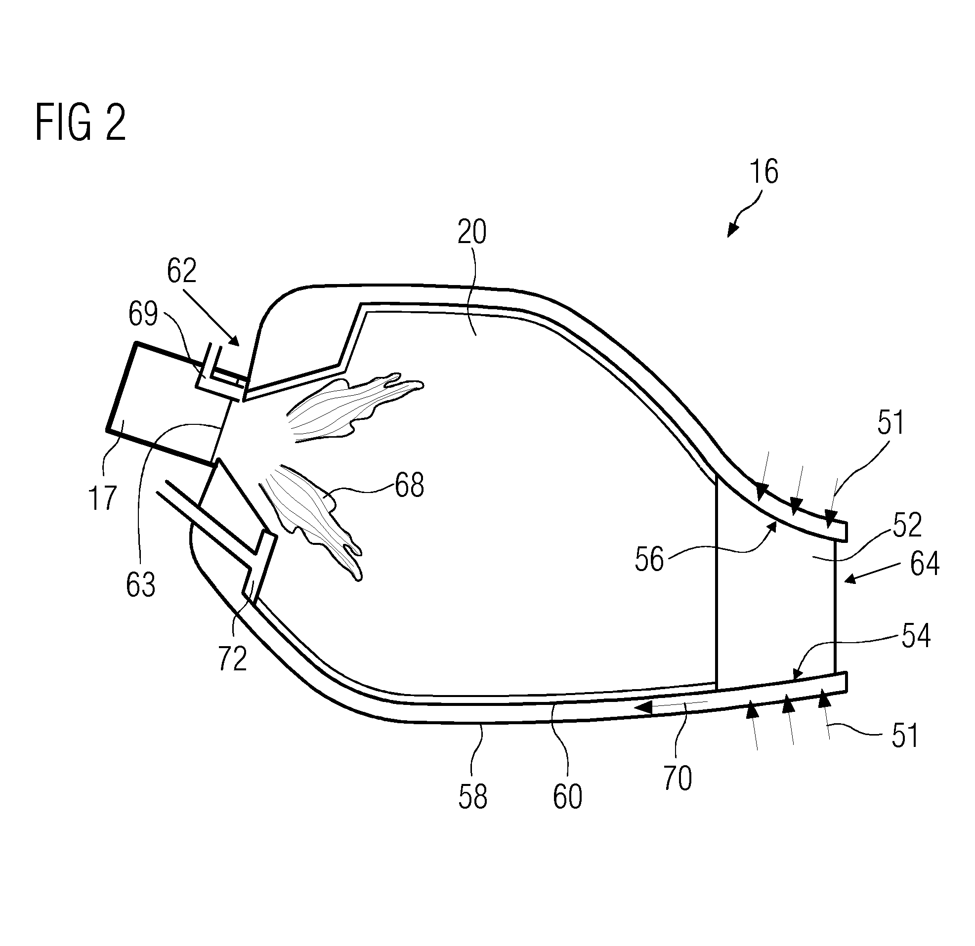 Combustion chamber of a combustor for a gas turbine