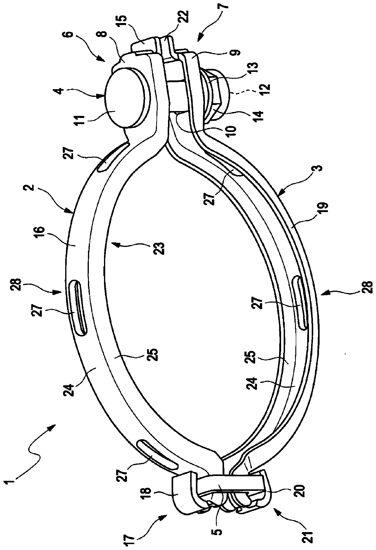 Connection device for a turbocharger, and turbocharger