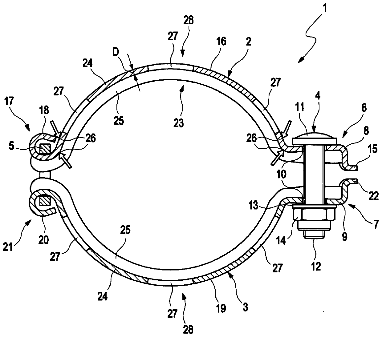 Connection device for a turbocharger, and turbocharger