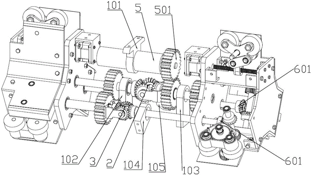 Traction device for wheeled pipeline robot