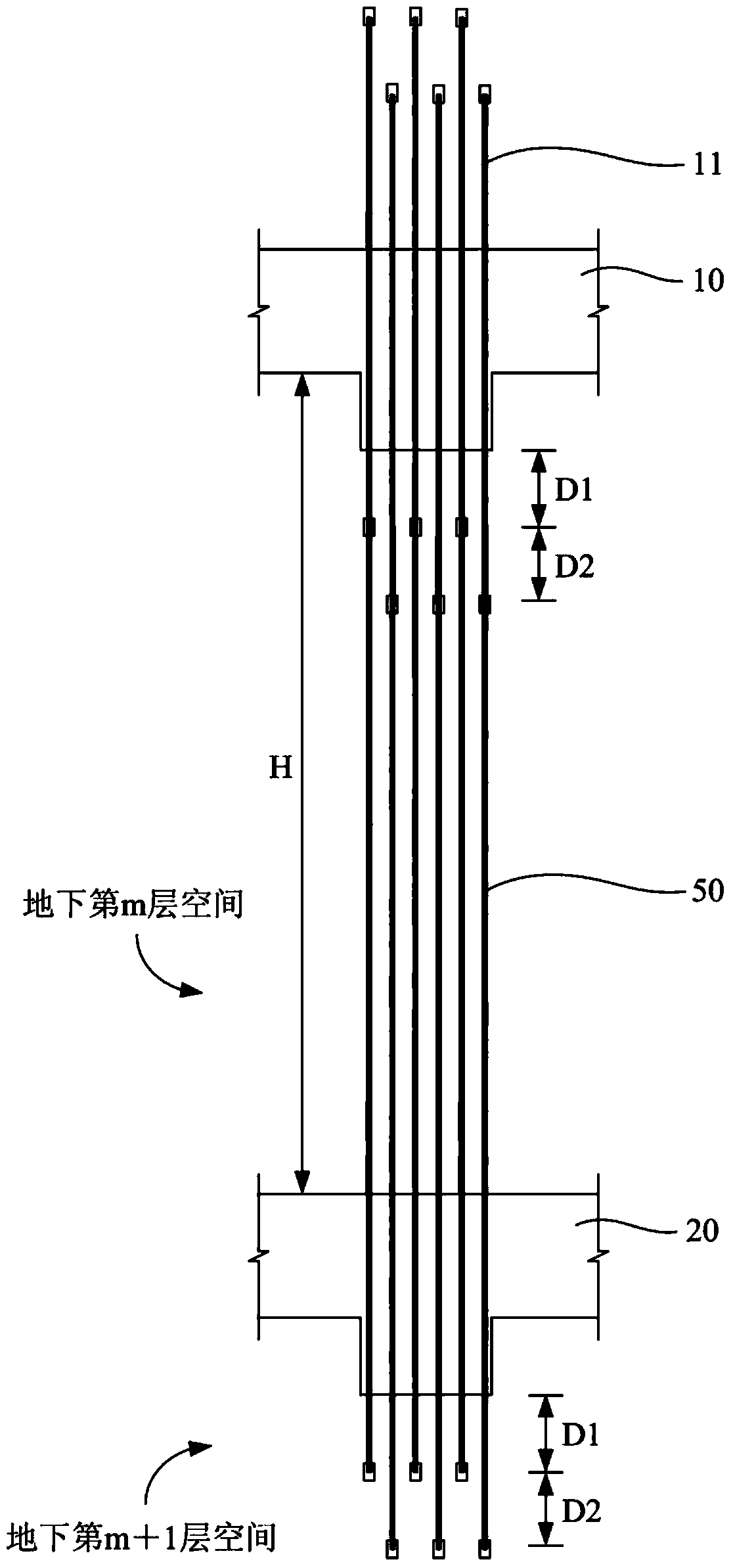 Cylindrical reinforcing steel bar connecting method and connecting structure in reverse building method