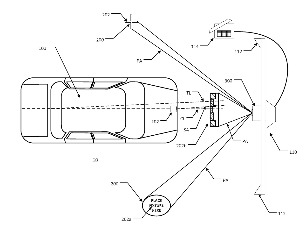 Method and Apparatus For Vehicle Inspection and Safety System Calibration Using Projected Images