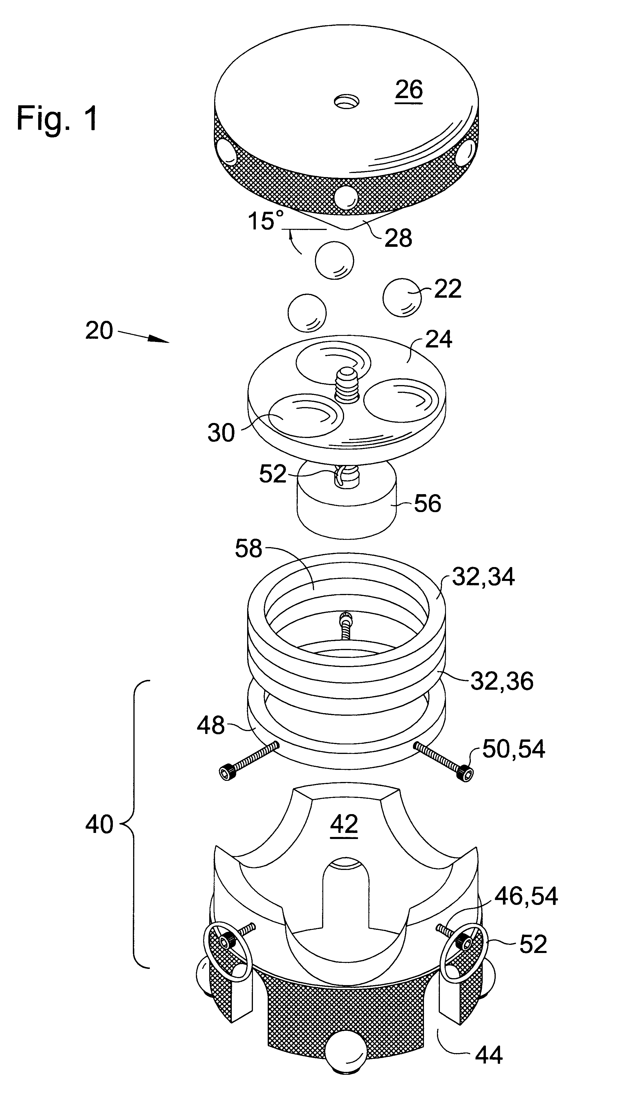 Cone and ball bearing vibration damper