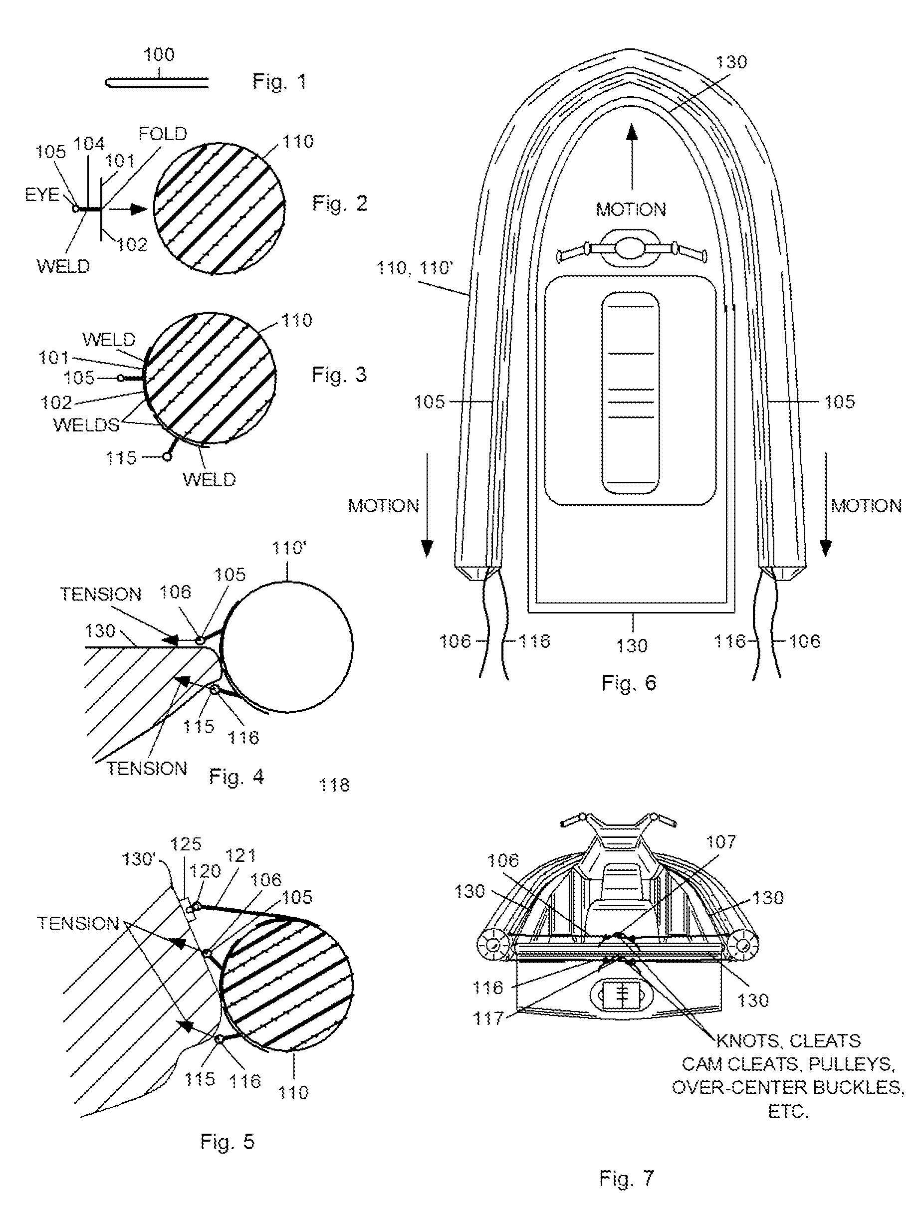 Watercraft flotation device using drawstring attachment