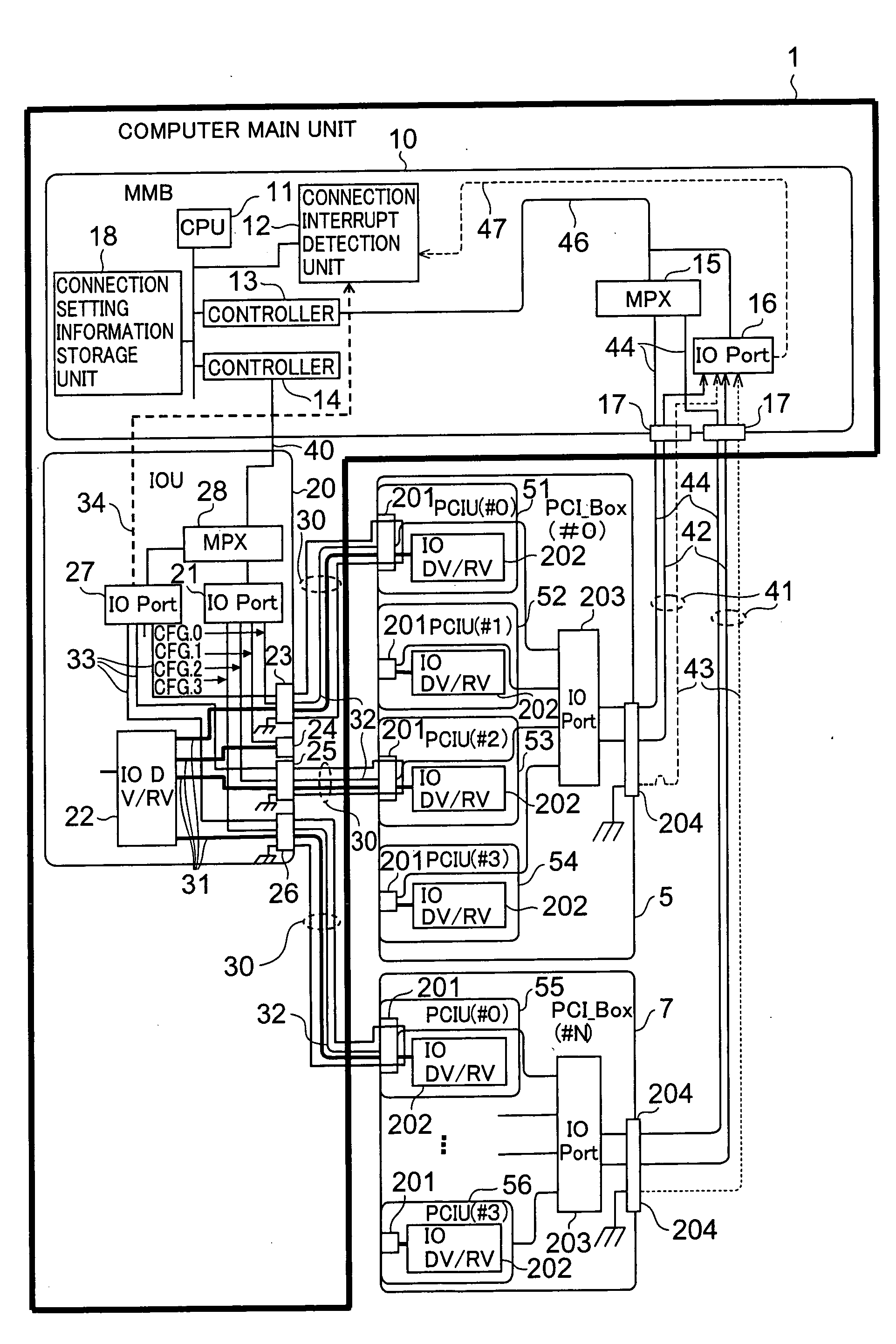 Computer, IO expansion device and method for recognizing connection of IO expansion device