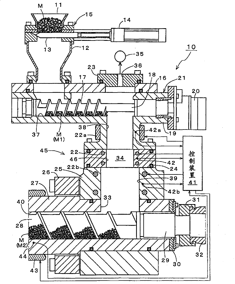 Exhaust device for heating cylinder of injection molding machine