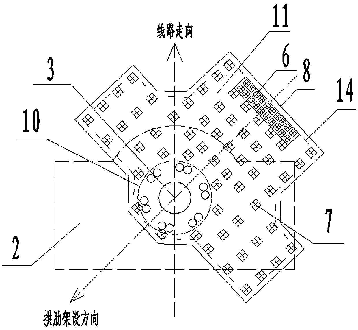 Construction method of sand box combined all-sand base form for supporting the upper wall of the abutment of the 10,000-ton swivel arch bridge