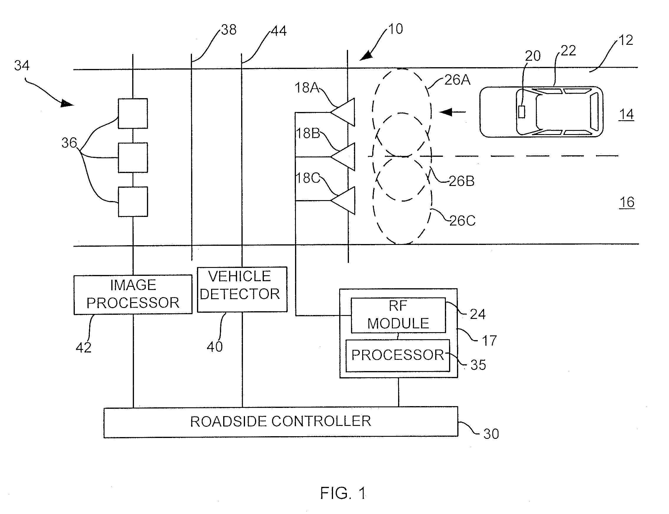 Vehicle lane discrimination in an electronic toll collection system