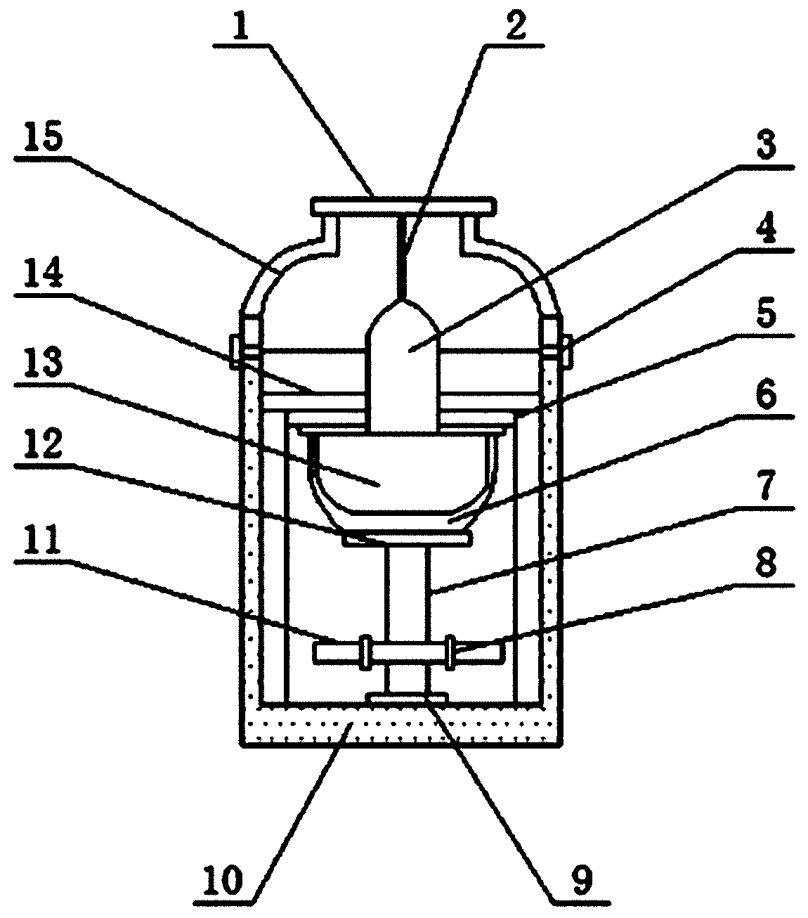 Efficient mounting and clamping method for single crystal silicon thermal field crucible