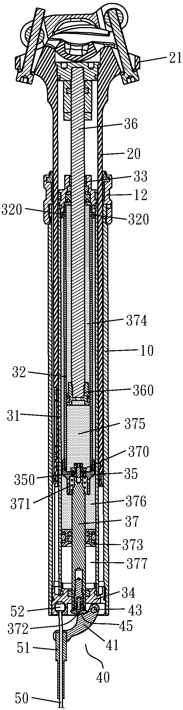 Height adjustment mechanism of bicycle seat tube