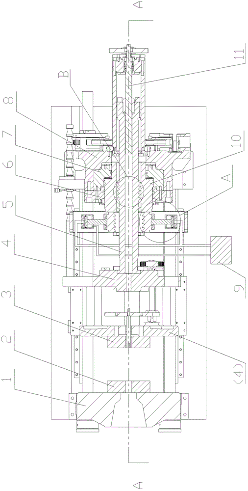 Mold opening and closing device and control method of electro-hydraulic hybrid injection molding machine