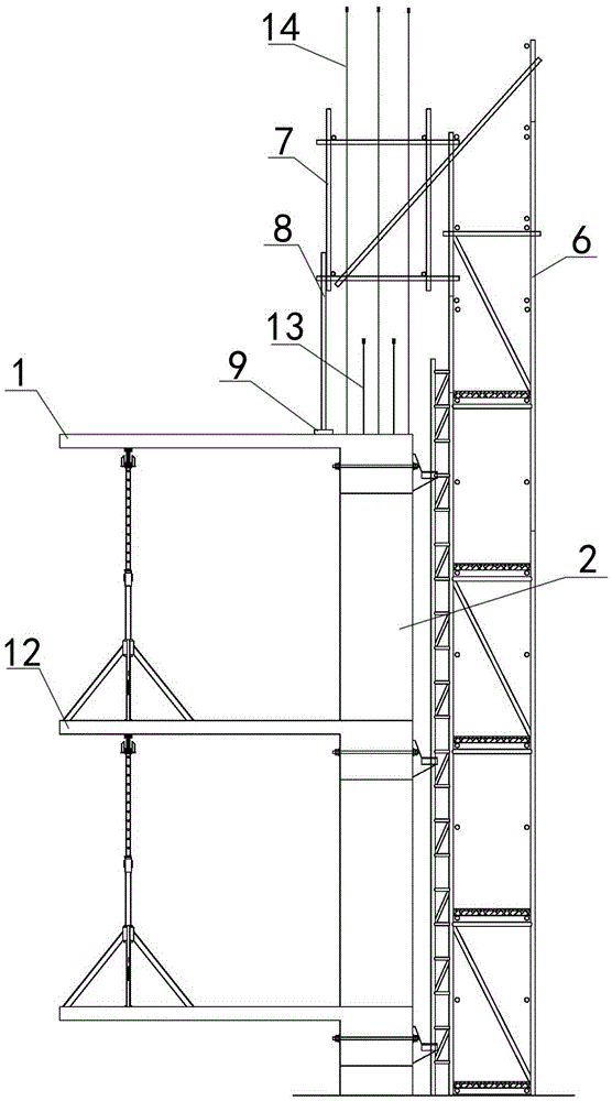 Construction method of two-story connection structure of vertical reinforcement in concrete frame structure