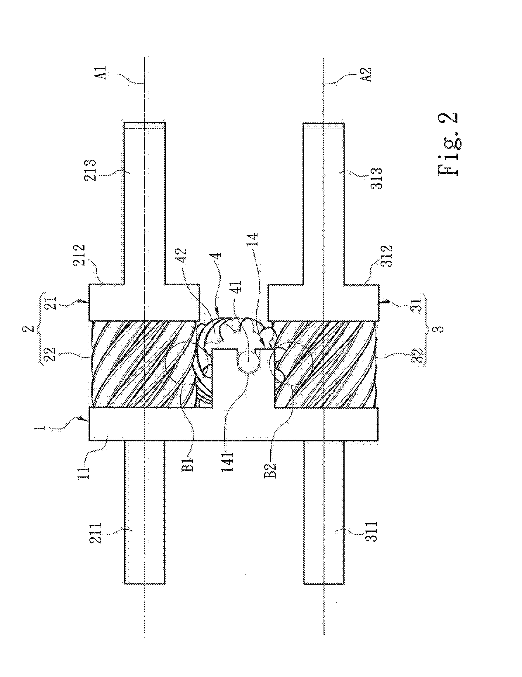 Synchronous moving double-axis hinge