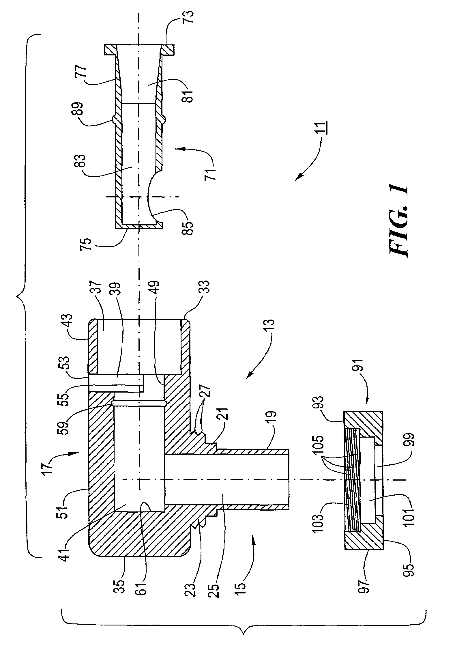 Low profile adaptor for use with a medical catheter