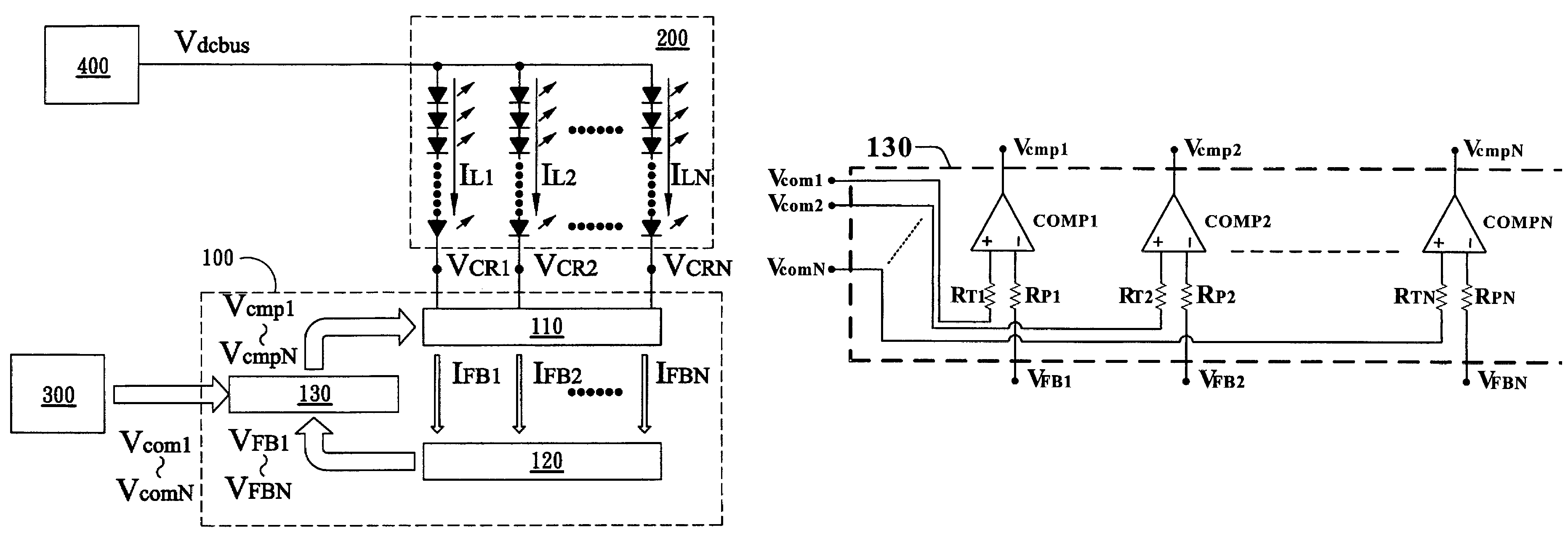 Driver and method for driving a semiconductor light emitting device array