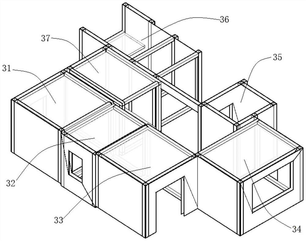 Steel structure wall and modular steel-concrete composite building structure