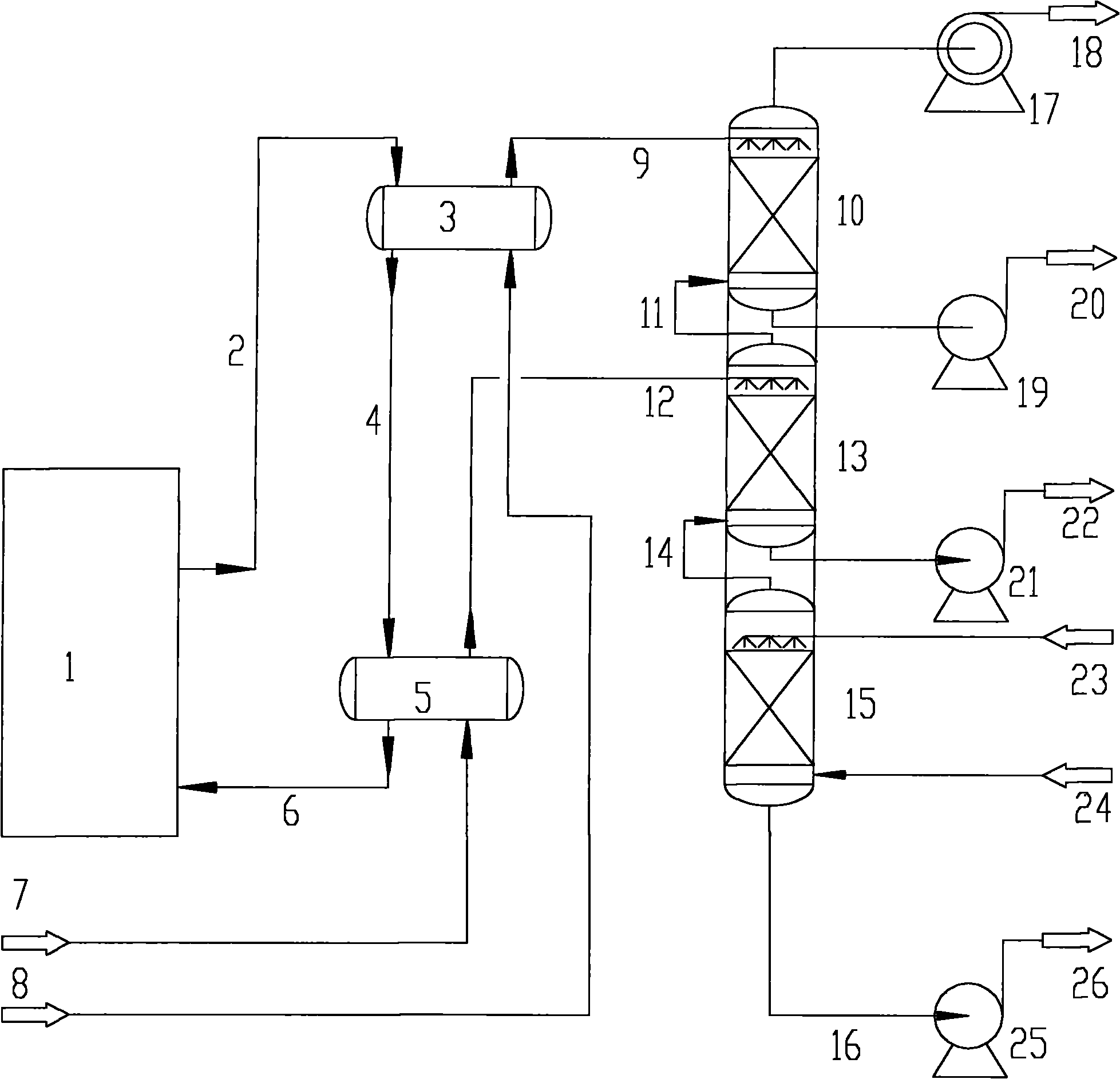 Segmental oil gas absorption recovering method