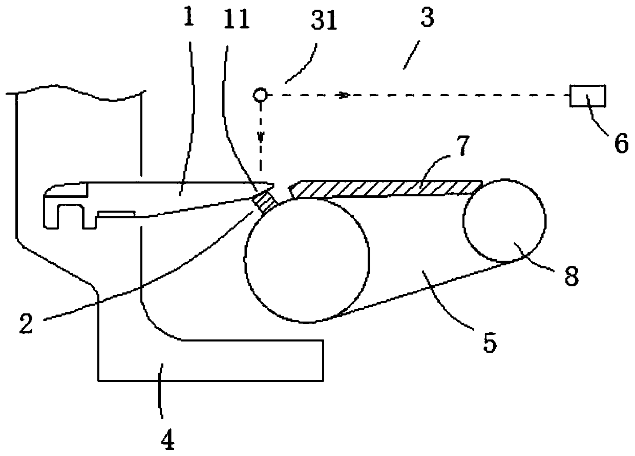 Finishing mill group outlet guide transition device