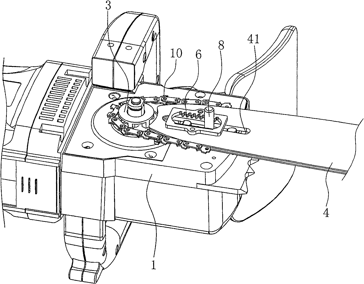 Regulation structure of chain saw chain