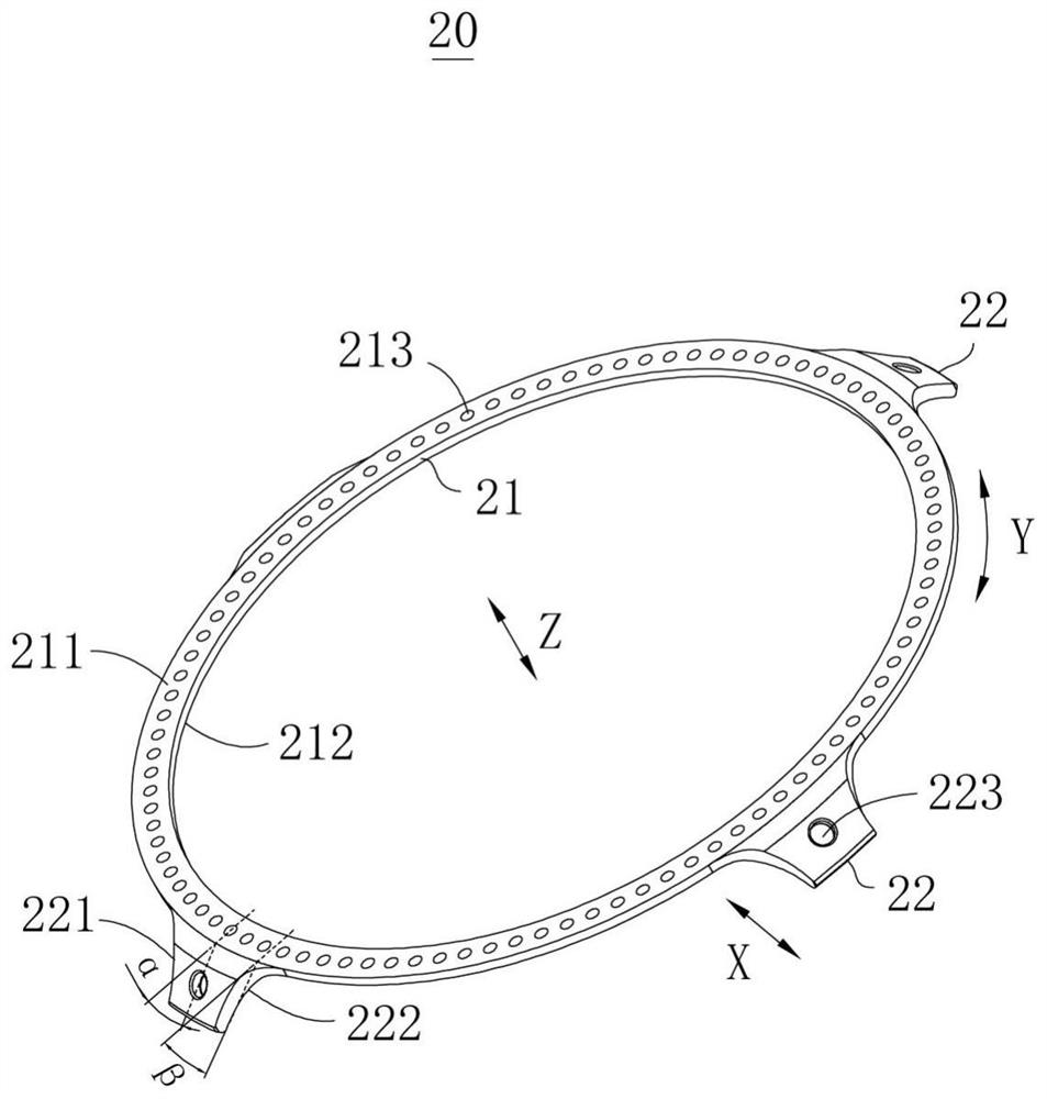 Guyed tower, wind-driven generator unit and inhaul cable anchoring element