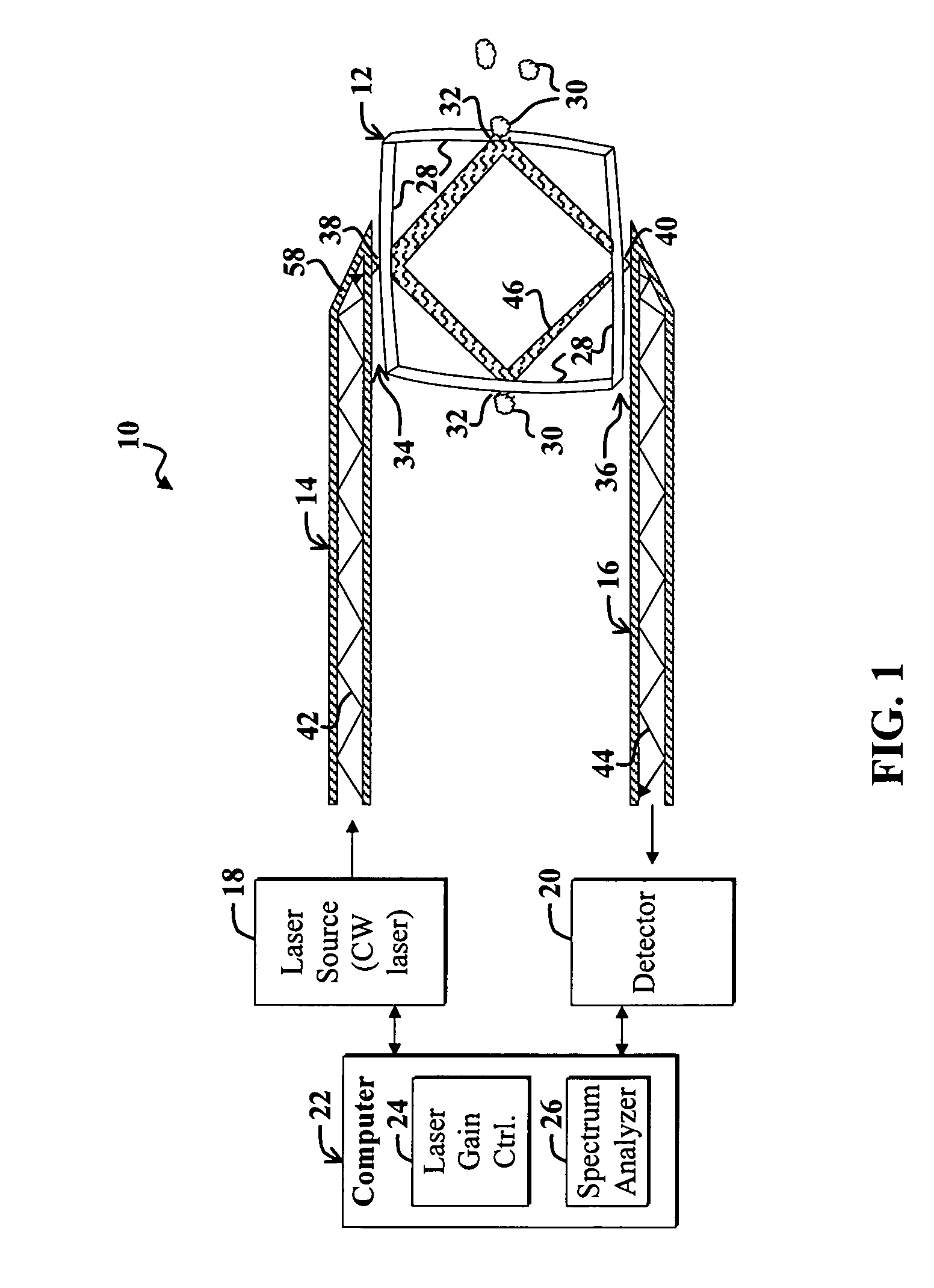 Chemical sensor employing resonator-enhanced forbidden-light collection