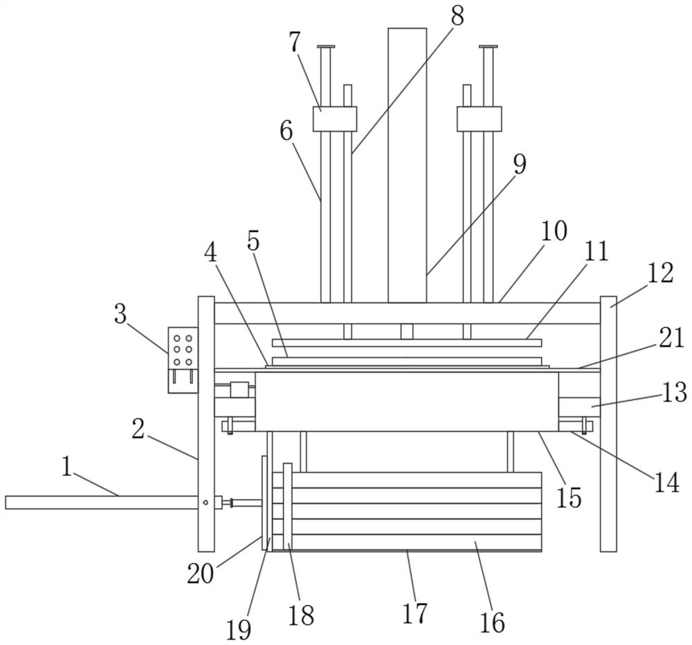 Lower pressing device for packaging liner