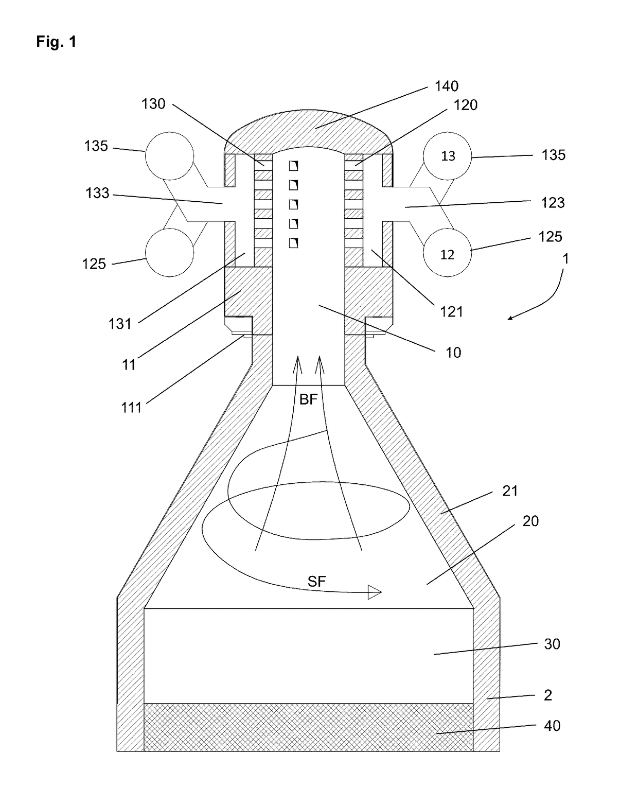 Top combustion stove