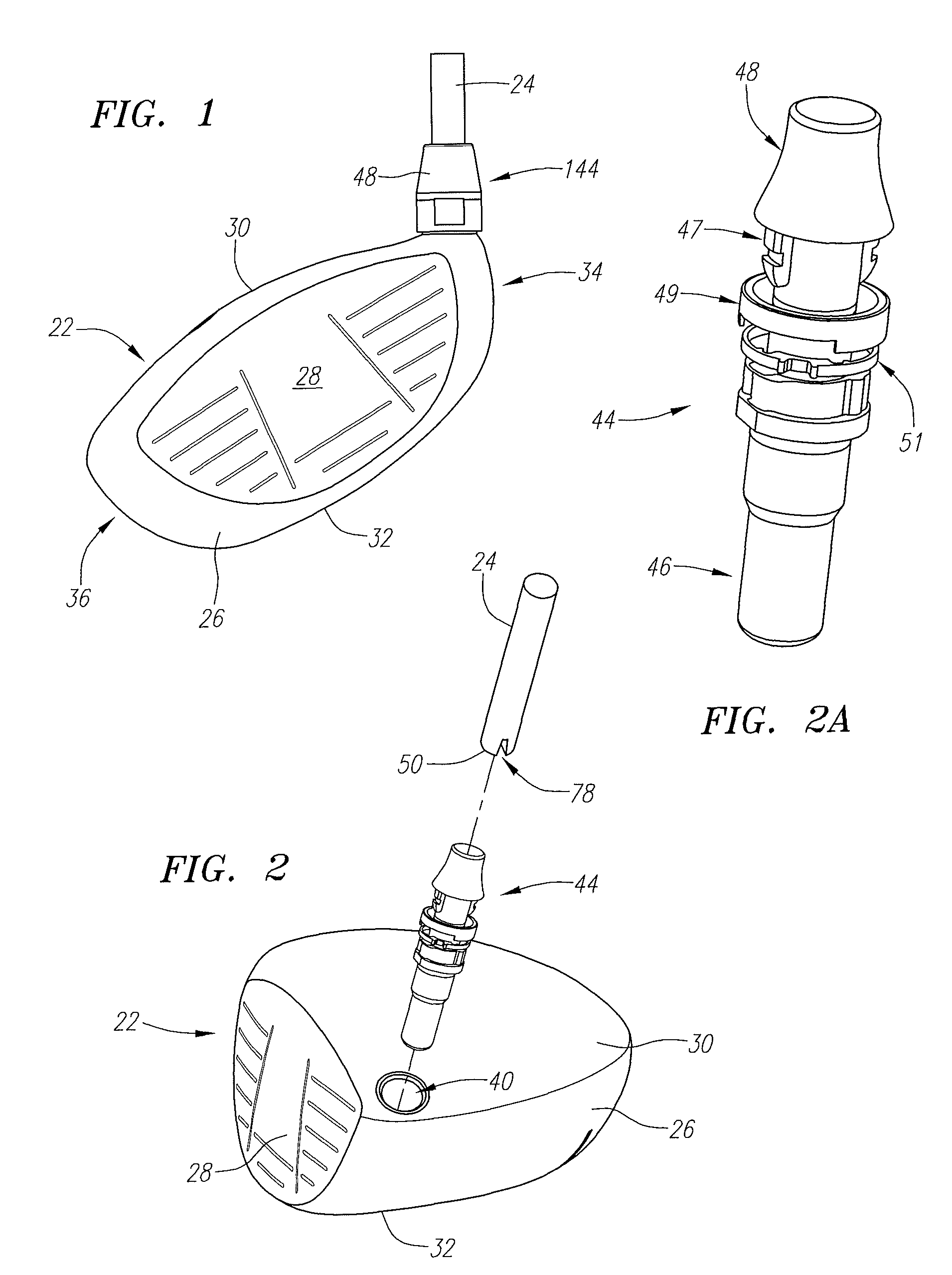 Connection assembly for a golf club