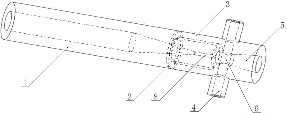 Double-fluid internal mixing type nozzle based on high-pressure water