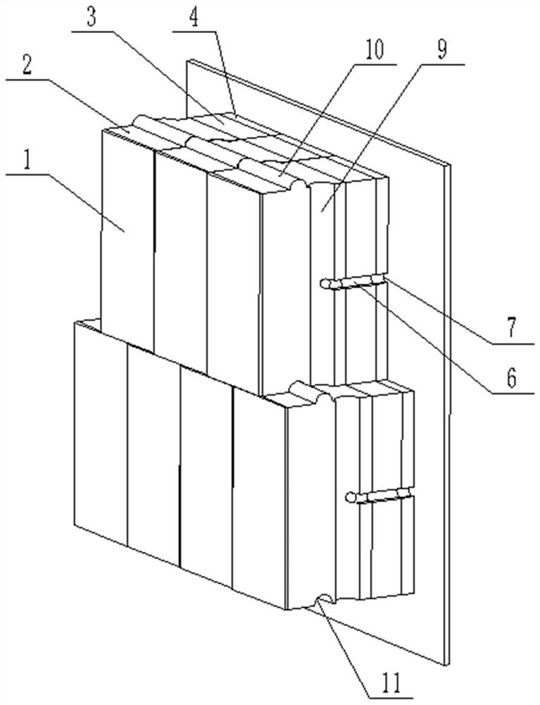 Prefabricated brick for cement kiln and masonry method